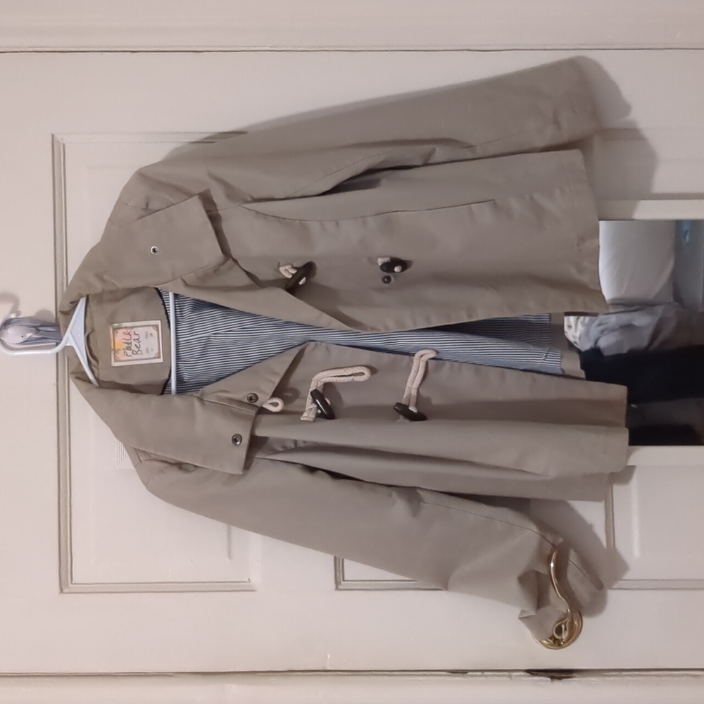 Beige pea coat - pull and bear